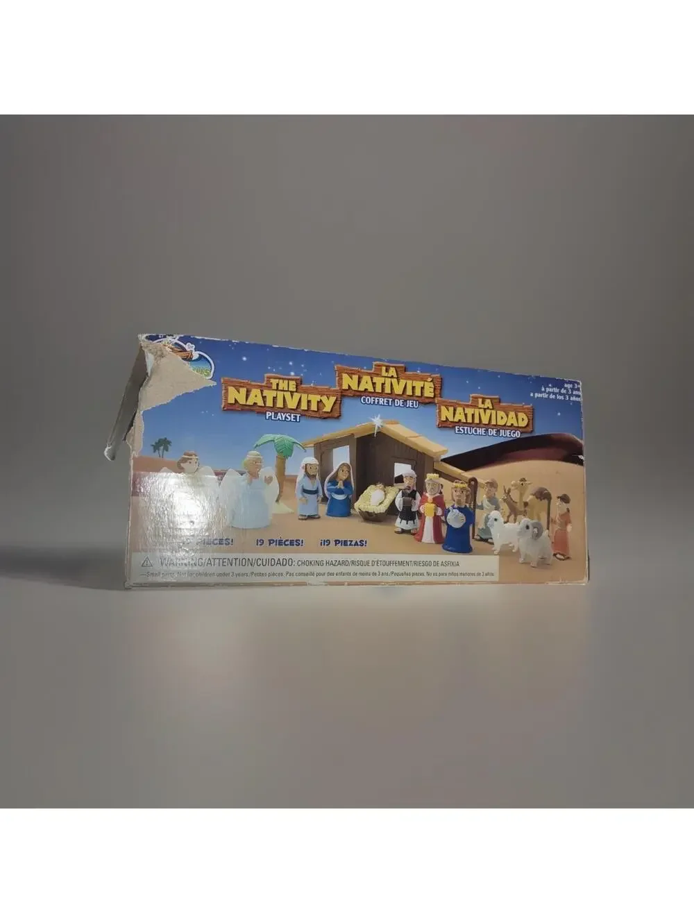 BIBLE TOYS NATIVITY PLAYSET 17 PIECE PREOWNED 2013 MISSING DONKEY & Palm Tree